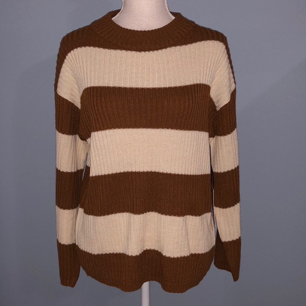 Love For Humanity striped cable knit sweater